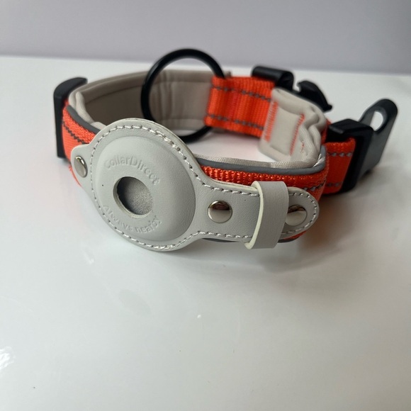 Air Tag Dog Collar - Reflective stitching & Orange - for medium size dogs - Picture 10 of 12